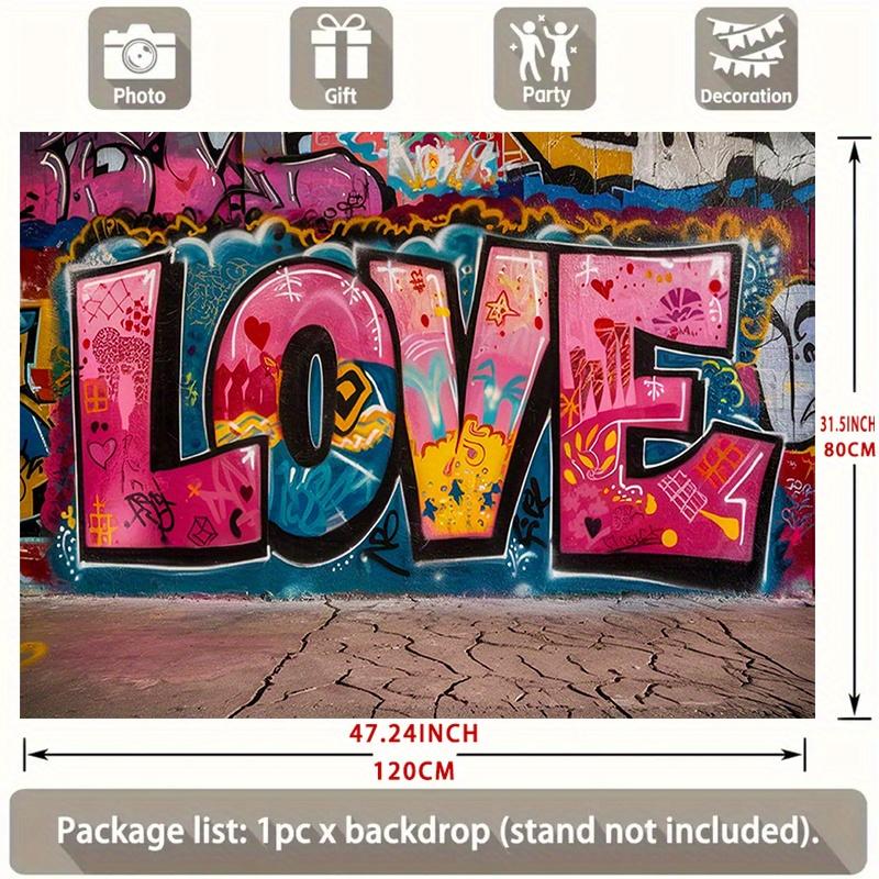 A large-format graffiti love wall art banner 75 grams per square meter polyester 100% polyester