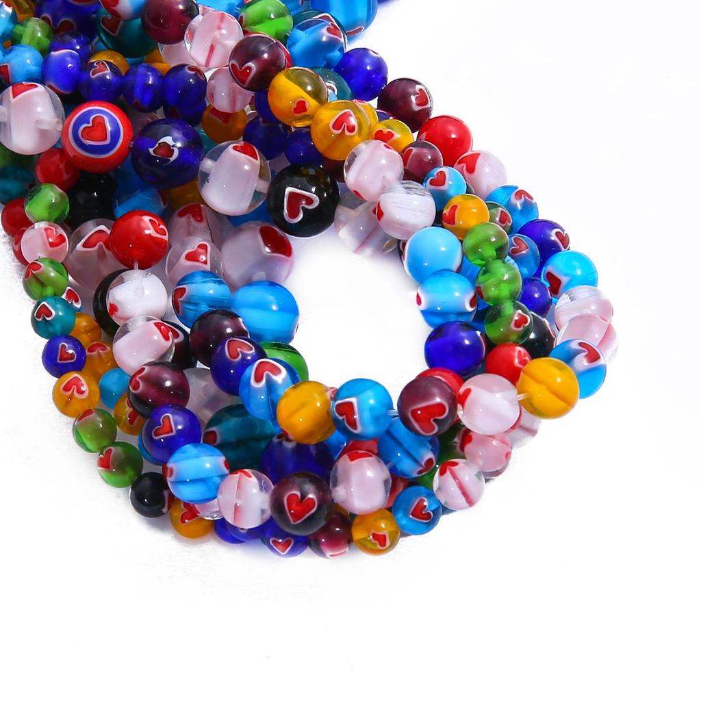 6/8/10/12mm mărgele de sticlă smălțuită cu stea multicoloră Wintersweet margele libere pentru fabricarea de bijuterii