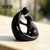 Compact Pet Decoration Dog And Owner Statue Ornament, 3D Printed Sculpture, Nordic Minimalist Decor Desktop for Lover Home Crafts Modern