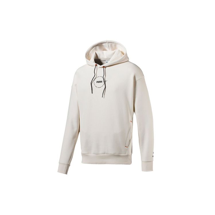 Puma Printed Drawstring Hoodie Men Tops White 596725-64