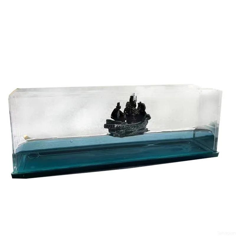 Cruise Fluid Drift Bottle Black Pearl Pirate Ship Will Never Capsize Drift Bottle Decompression Living Room Office Decorations