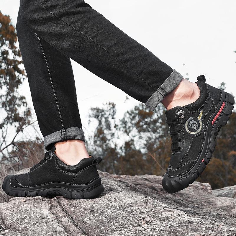 Herren Westernstiefel Echtlederstiefel Outdoorschuhe Herren Flats Bequeme Herren Wanderstiefel