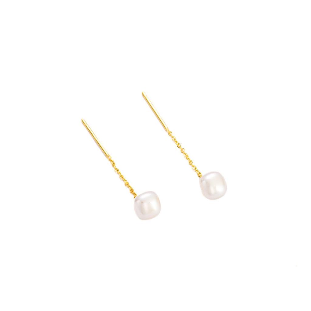 Silver Needle Natural Pearl Tassel Luxury Earrings for Women