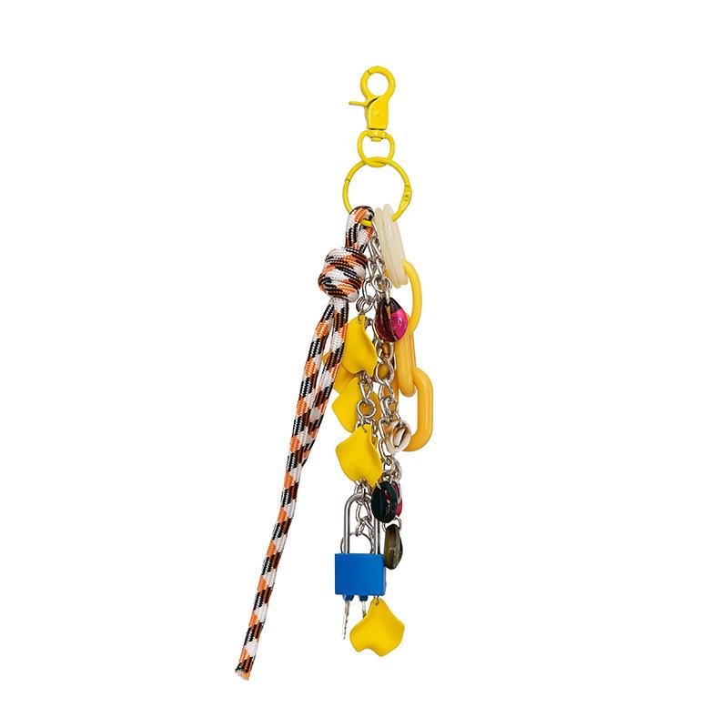 Fashion Creative Lock Key Pendant Keychain Colorful Keyring For Women Bag Charm Handbag Hanging Decoration Car Key Holder