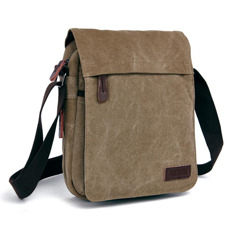 Casual Men Shoulder Bags Vintage Canvas Fashi Zipper Ipad Bag Cellphe Bag Male Messenger Bags Handbag New 2026 Gift for Man