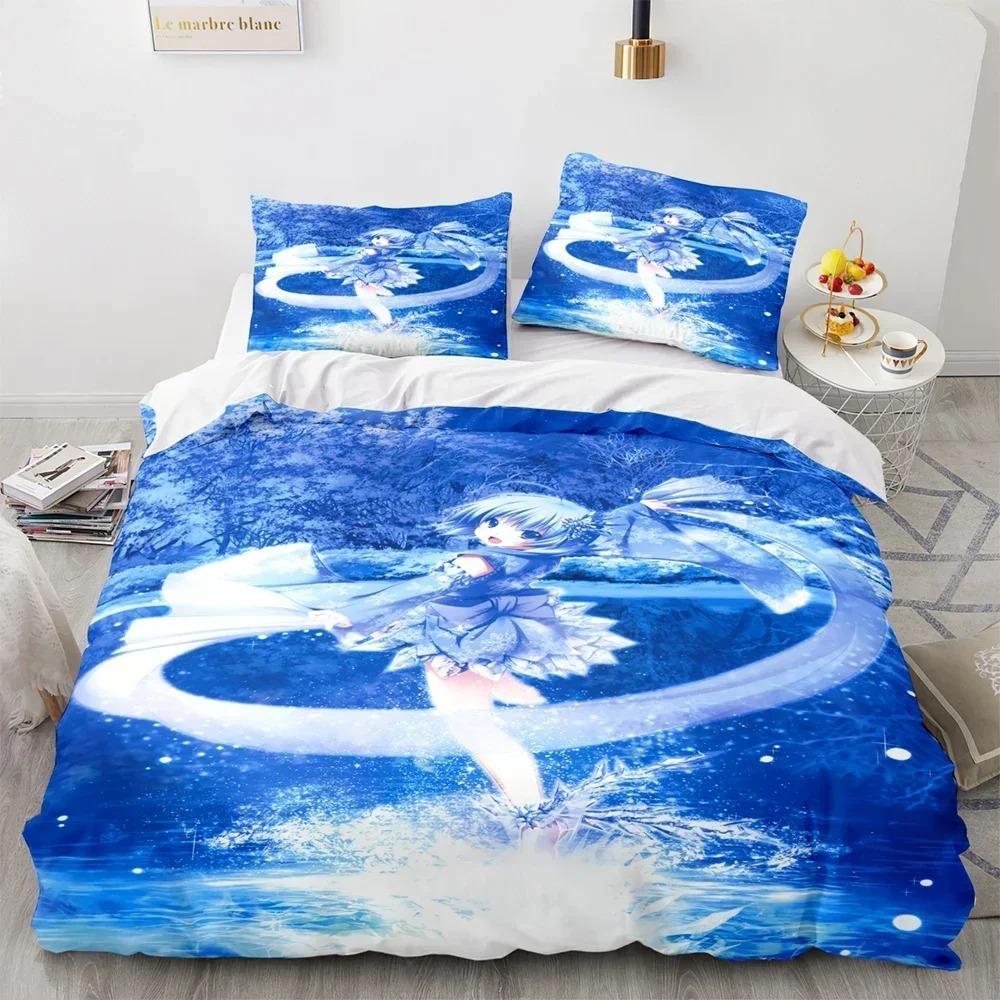 Comforter Kawaii Girl Anime Sexy Girl Bedding Set 3D Printed Suitable For Bedroom Kids Home Textile
