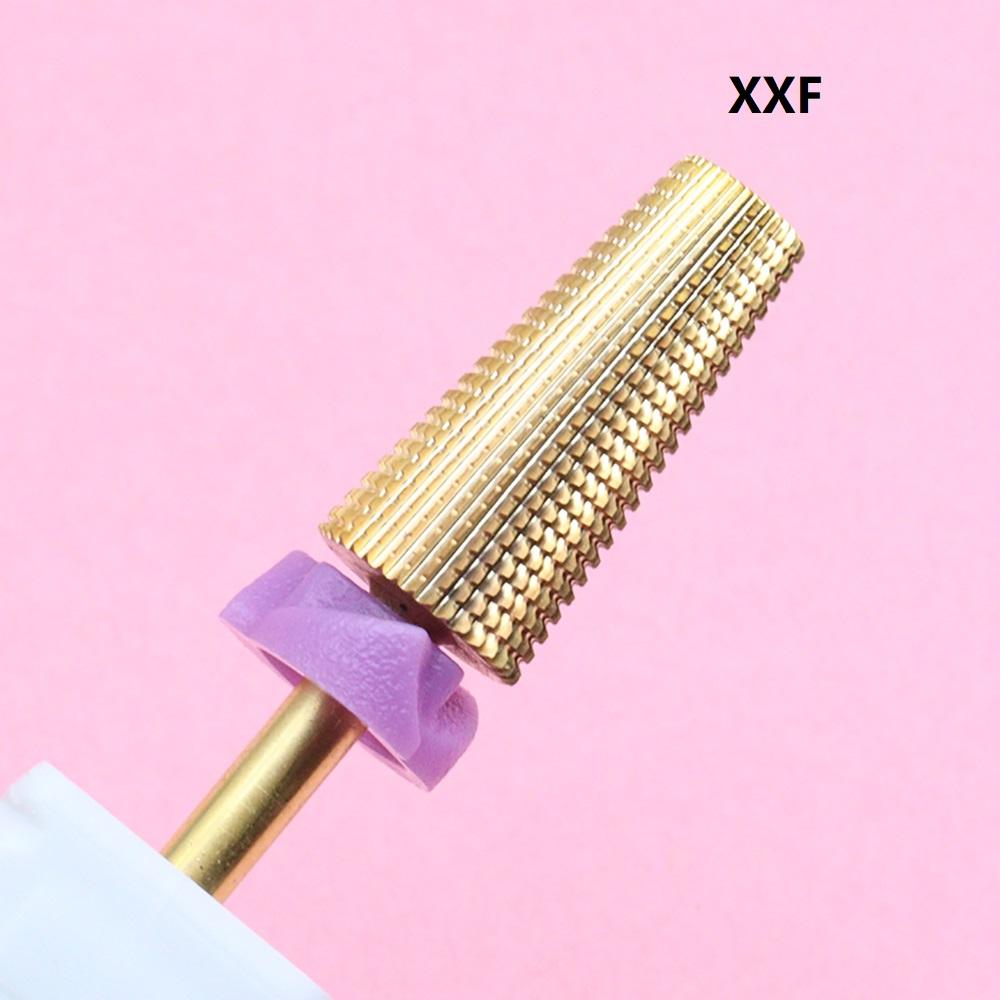 

Набор из 5 фрез из золотой вольфрамовой стали для обработки ногтей обеими руками, многофункциональные твердосплавные фрезы с высокой твердостью для долгосрочного использования