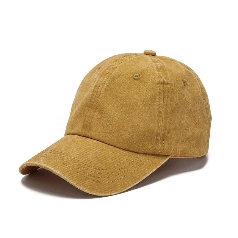 Baseball Cap Washed Denim Men Women Snapback Hat Vintage Hip Hop Caps Solid Color Hat Bone Casquette Outdoor Casual Sport