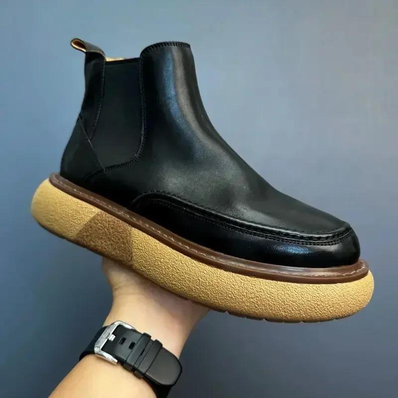 

Модная мужская рабочая обувь весна-осень, новые короткие ботинки в стиле ретро, универсальная мужская обувь с высоким верхом, модные повседневные ботинки для мужчин, армейские ботинки 44