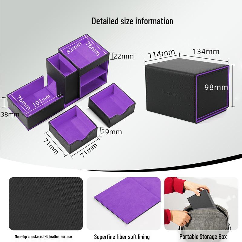 MTG Card Game Dice Tower with Tray - Portable Folding RPG Storage Box with Separate Flip Cover