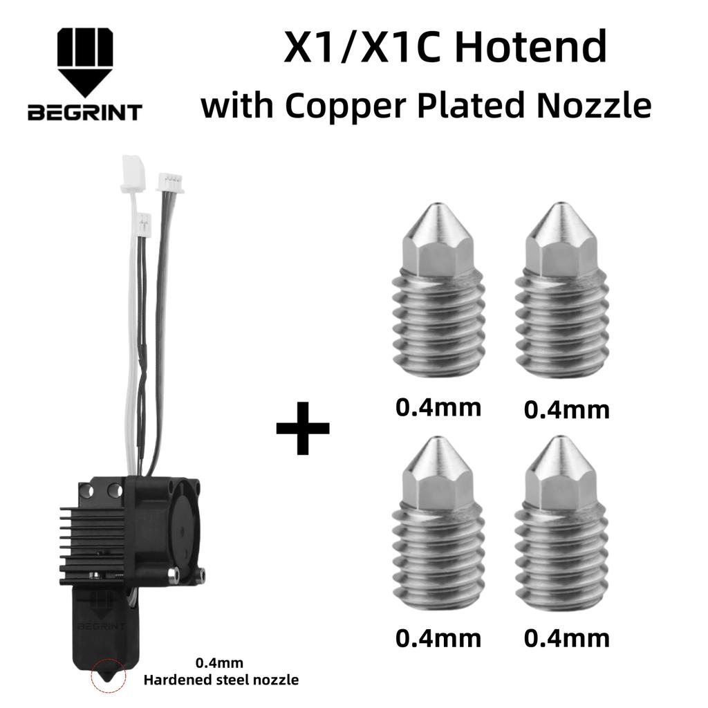 Für Bambu Lab X1C P1P P1S Kompletter Hotend-Druckkopf mit Lüfter Thermistor Keramikheizung 0,4mm Gehärtete Stahl-Düse Für Bambulab