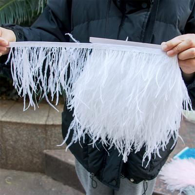 Pióra1 Metr/Partia Wykończenie z Piór Struśia Szerokość 8-22 CM Białe Pióra Struśia do Rękodzieła Frędzle Dekoracje Karnawałowe Weselne