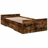 Bed Frame with Drawers Smoked Oak 100x200 Cm Particleboard