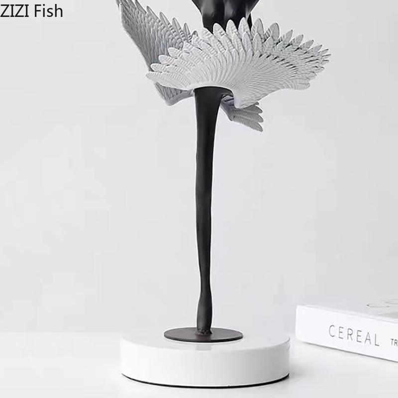 Ballet Angel Figures Sculpture Desk Decoration Ornaments Flying Dancer Abstract Character Metal Statue Room Aesthetic Decor