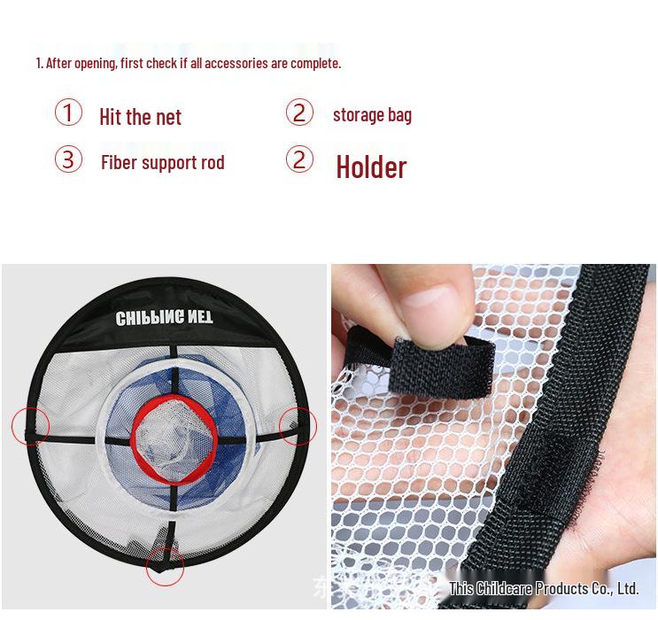 Three-Layer Golf Swing Training Net with Practice Target and Compact Hitting Mat
