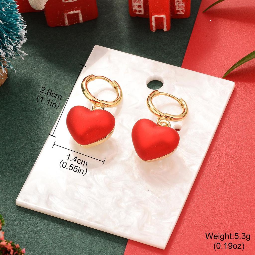 2024 Festive Snowflake Diamond Earrings: Red Series for New Year, Autumn, Winter, Valentine's, and Christmas Celebrations