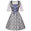 Grote Mat Blauw & Wit Bloemen Oktoberfest Bierjurk Kostuum voor Podium