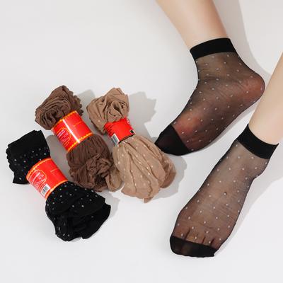 10 párov dámske nylonové členkové krátke priehľadné ponožky letné ponožky elastické stredné pančuchy krátke ponožky dámske krištáľové ultra tenké hodvábne sklady