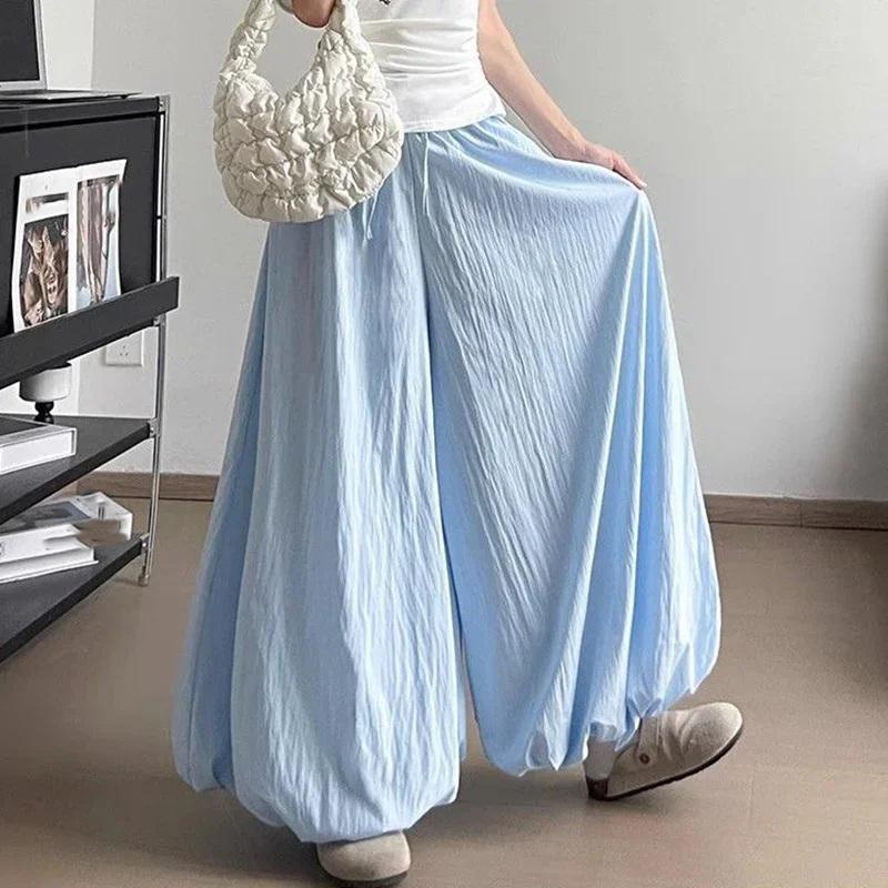 Mädchen Koreanische Mode Weite Hosen Schicke Designer High Waist Hosen Damen Baggy Dünne Lässige Tägliche Hose