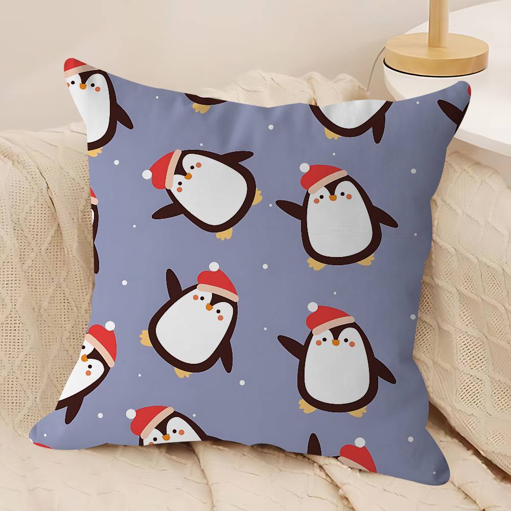 Cute Penguin Cushion Cover Car Throw Pillow Case For Sofa Car Christmas Gift 40x40cm 45x45cm
