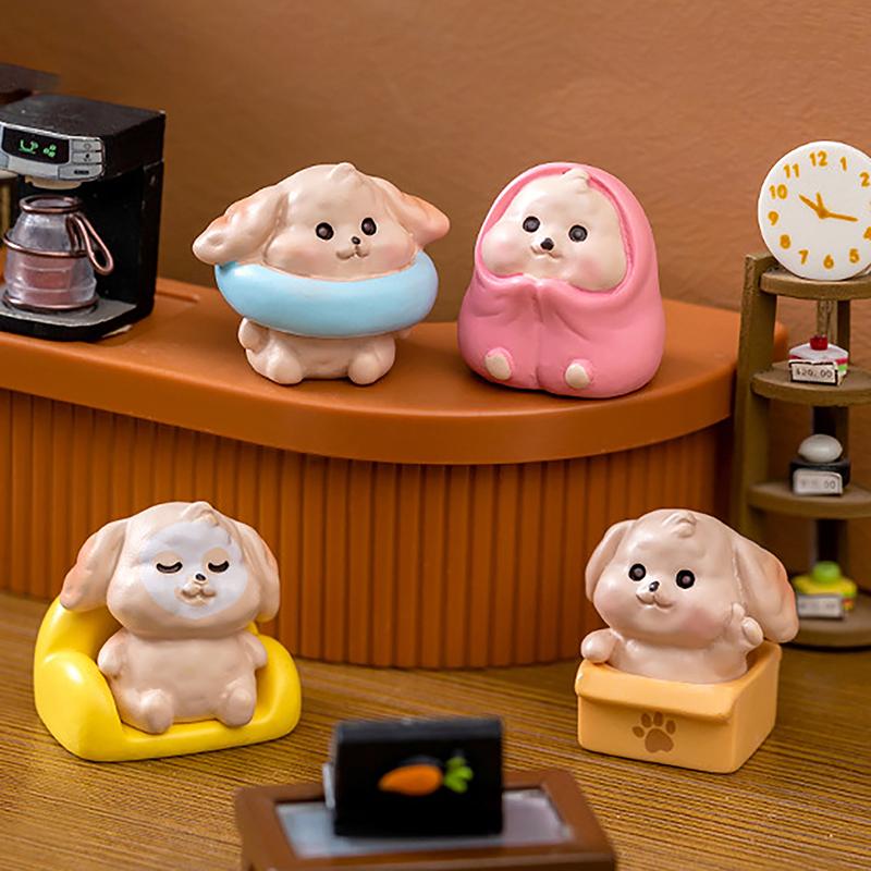 Miniature Cartoon Dog Micro Landscape Resin Ornaments For Home Decoration Kawaii Animal Puppy Figurine Desk Room Decor Gift