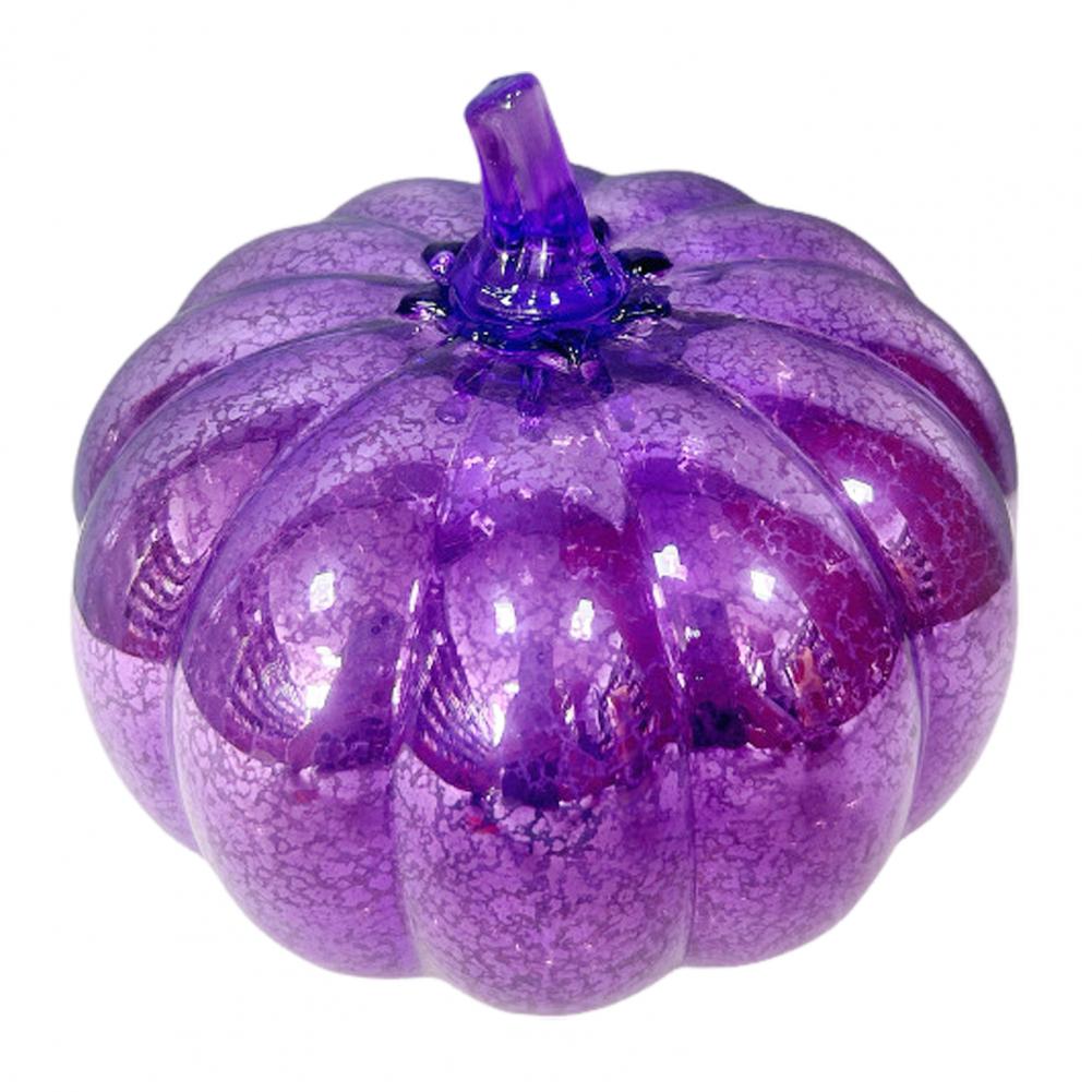 Warm Led Pumpkin Decorations Battery-powered Pumpkin Lights Automated Led Glass Pumpkin Lantern with Timer for Halloween