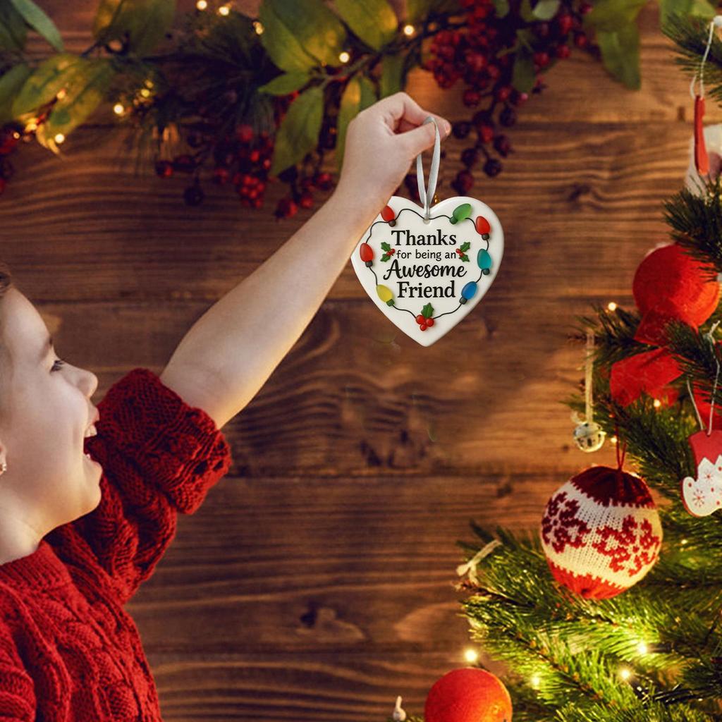 Freundschaft Weihnachtsbaumschmuck Danke Freund Herz Andenken Anhänger Keramik Charm Dekoration Anhänger Für Feiertagsheim