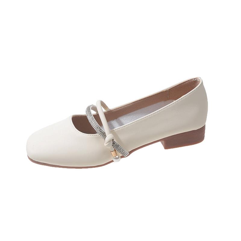 

Туфли Мэри Джейн женская верхняя одежда весенне-осенний стиль квадратный носок мелкий вырез низкий каблук с юбкой одинарная обувь обувь Доудоу 40