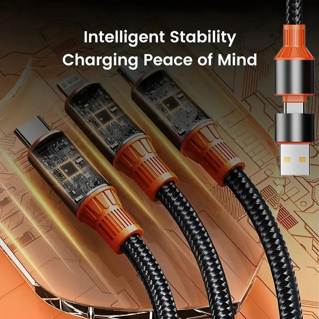 3 In 2 240W Fast Charge Cable Micro USB TypeC Mobile Phone Data Cable For iPhone Huawei OPPO Xiaomi Redmi Samsung Charging Cable