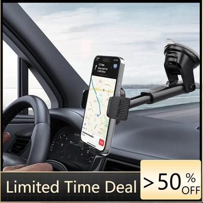 Car Phone Holder for Dashboard Windshield Universal Acrylic Cellphone Mount for 4.7-7" Mobile Phone, Auto Dash Accessories