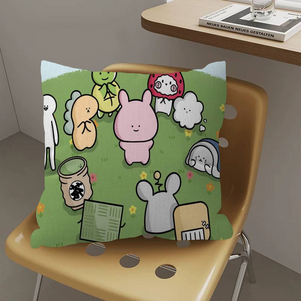 Cartoon Cute A-Asamimichan Pillow Cover for Bedroom Room and Living Room Sofa Decorative Cushion Cover