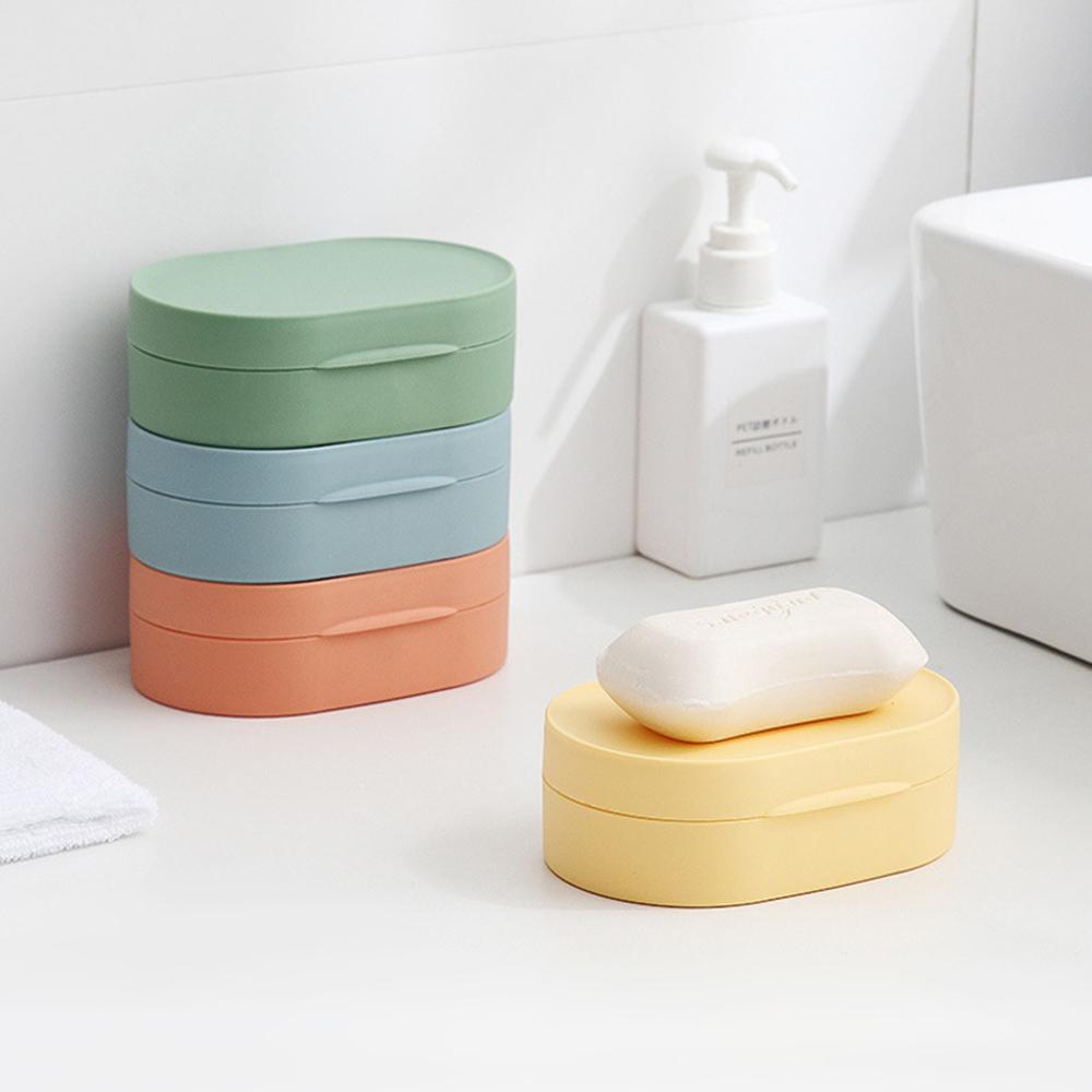 Sealed Sponge Holder Container Soap Box Dispenser Soaps Rack Dish Plate Case Soap Dish With Lid