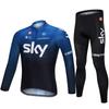 Mens Cycling Long Sleeve Jersey Bib Shorts Set Quick Dry Performance Wear Road Bike Riding