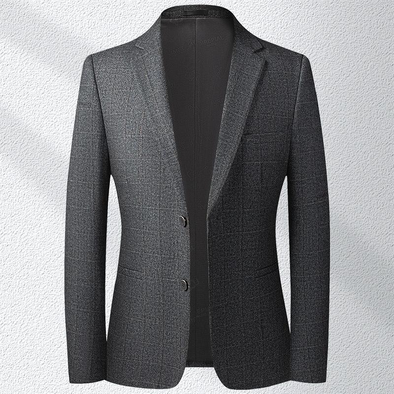 

Костюм в клетку мужской осенне-зимний новый эластичный неглаженный повседневный костюм корейской версии тонкий однобортный мужской пиджак 4XL
