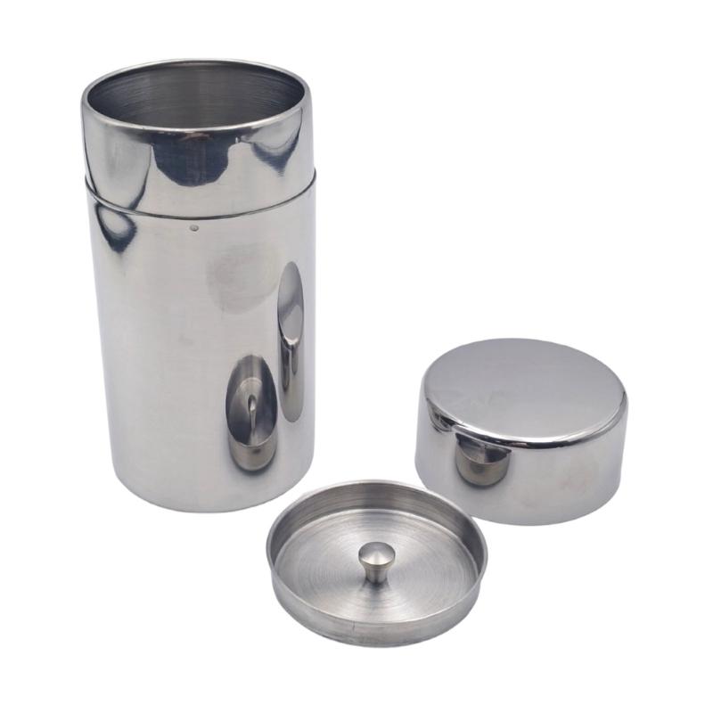 Metal Tea Canister with Rounded Lid for Loose Tea, Coffee and Kitchen Shelf Storage In Cupboards or Open Shelves