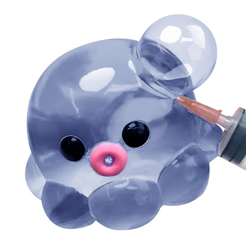 Squishy Toys Homemade Bubble Hairstyle Game Stress Ball Clear Crystal Octopus Squeeze Toy Stress Relief Toy Birthday Gift for Ki