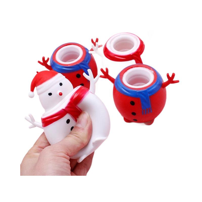 Cartoon Decompression Santa & Snowman Squeeze Cup: Creative Prank Music Toy