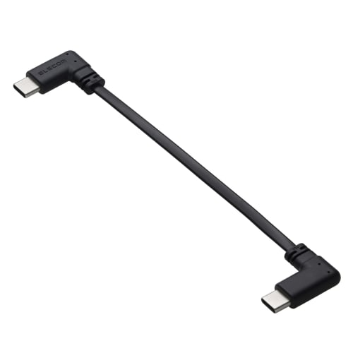 

ELECOM USB C Cable L-shaped Type-C to Type-C 0.1m Flat 60W USB PD Compatible Charging Only Black MPA-CCLL01BK