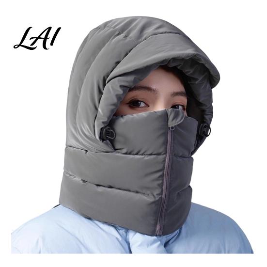 Winter Warm Hat Women Balaclava Hat Wind-Resistant Zipper Face Mask for Cold Weather Thermal Hooded Scraf Outdoor Ski Cycling