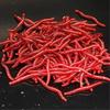 Lifelike Soft Red Worm Earthworm Fishing Lure 35mm Silicone Artificial Bait with Fishy Smell Shrimp Additive for Bass Carp
