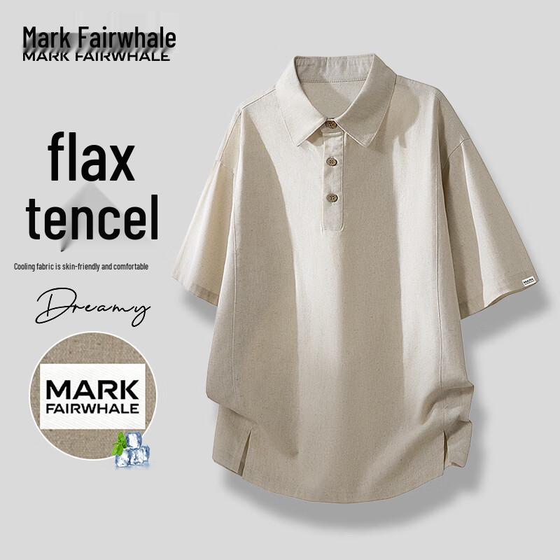 MARK FAIRWHALE Men s Tencel Linen Blend Polo Shirt 3XL