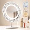 NETTLIFE 30×38CM Makeup Mirror with Light Small Round Mirror Three Lighting Modes and Adjustable Brightness