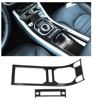 Garniture de panneau d'engrenage de Console centrale en Fiber de carbone, 2 pièces, pour Land Rover Range Rover Evoque 12-17, haute qualité