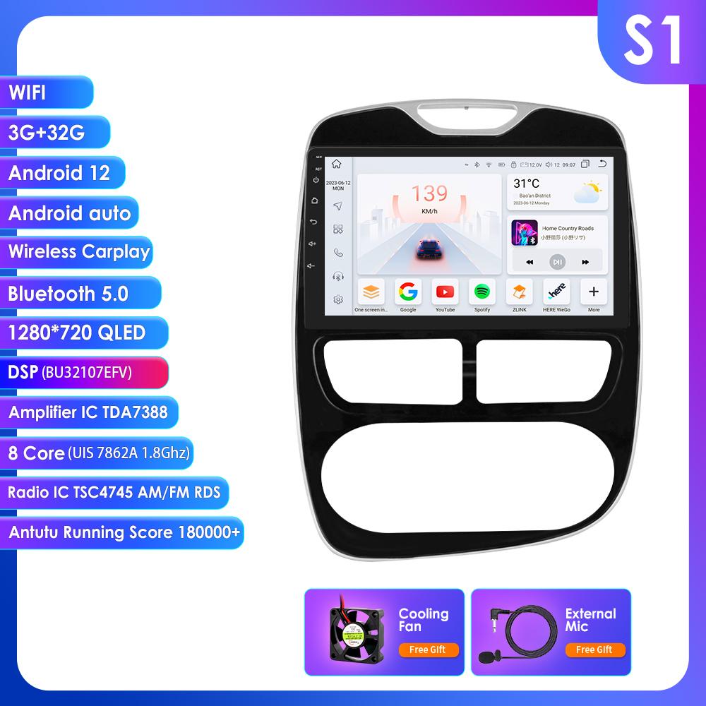 Hizpo 8+128G Wireless Carplay 4G-LTE 2din Android Autoradio for Renault Clio 4 2012-2016 Car Multimedia Stereo GPS Navi Audio Intelligent Video BT