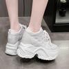 Fashion 2024 Spring Autumn Chunky Sneakers Women Bling Platform Sports Shoes Woman Goth Thick Bottom High Heels Female Leather Sneakers