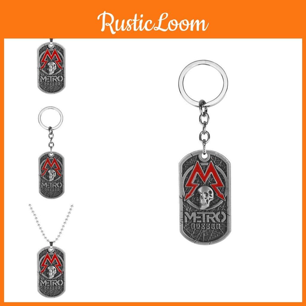 Skull Exodus Metro Pendant Necklace With Alloy Geometric Design For Game Fans