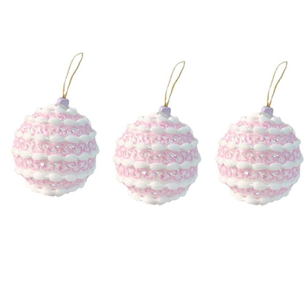3pcs 8cm Foam Christmas Balls Pendant Shatterproof Reusable Christmas Macaron Hanging Balls Elegant Colorful