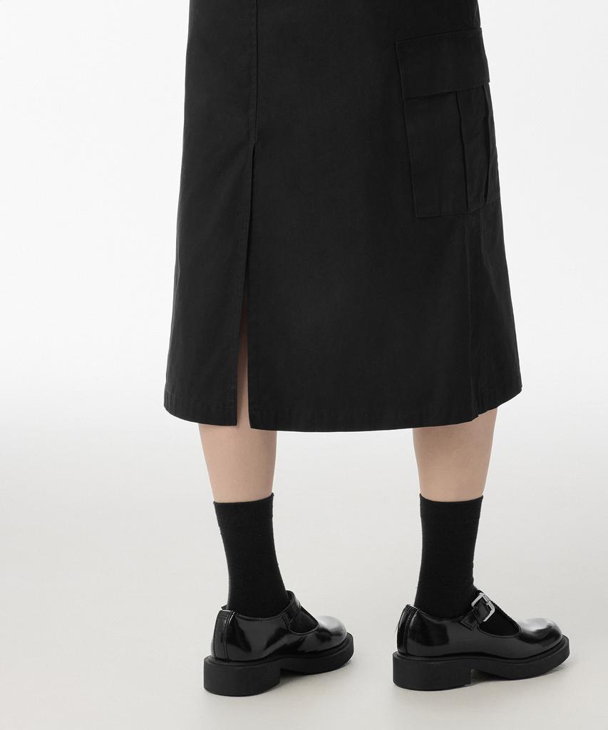 MUSINSA STANDARD WOMAN Women'S Cargo Elastic Midi Skirt [Black]