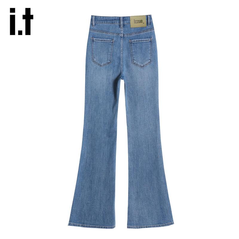 Izzue It Women's Rhinestone Micro Flare Jeans