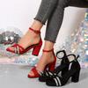 Plus-size Women's Shoes One-strap Sandals New High-heeled Sandals